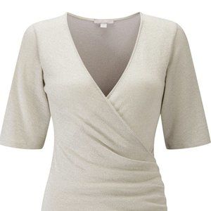 PURE Collection Pearl Sparkle Wrap Top, NWT